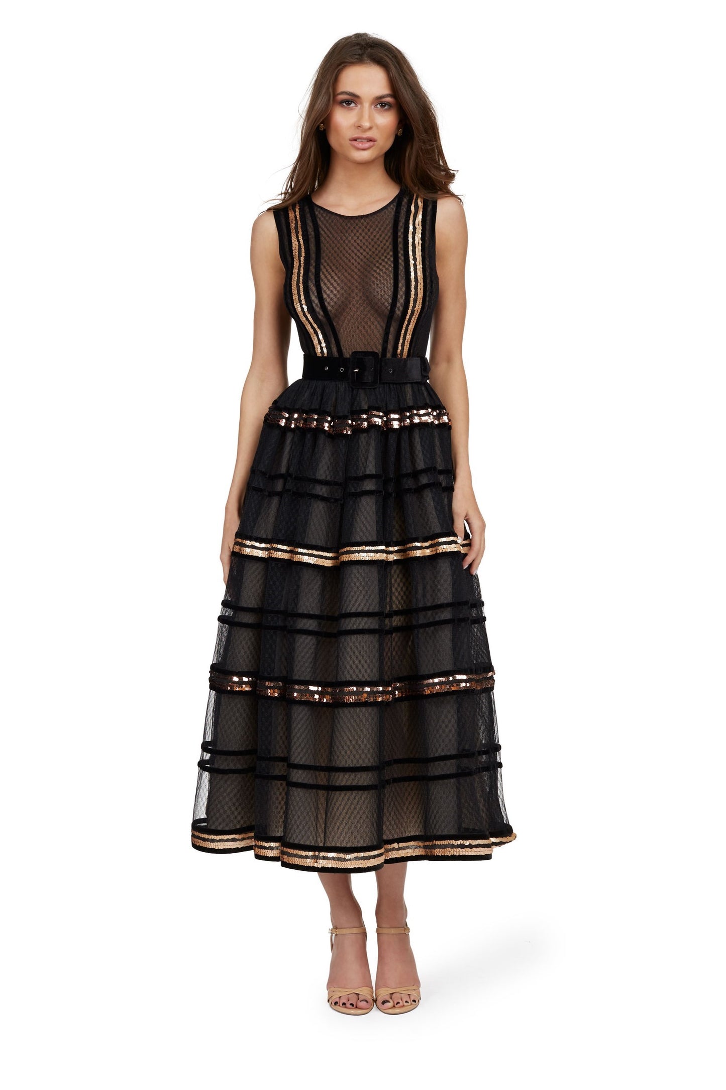 Sequin Tulle Tea Dress