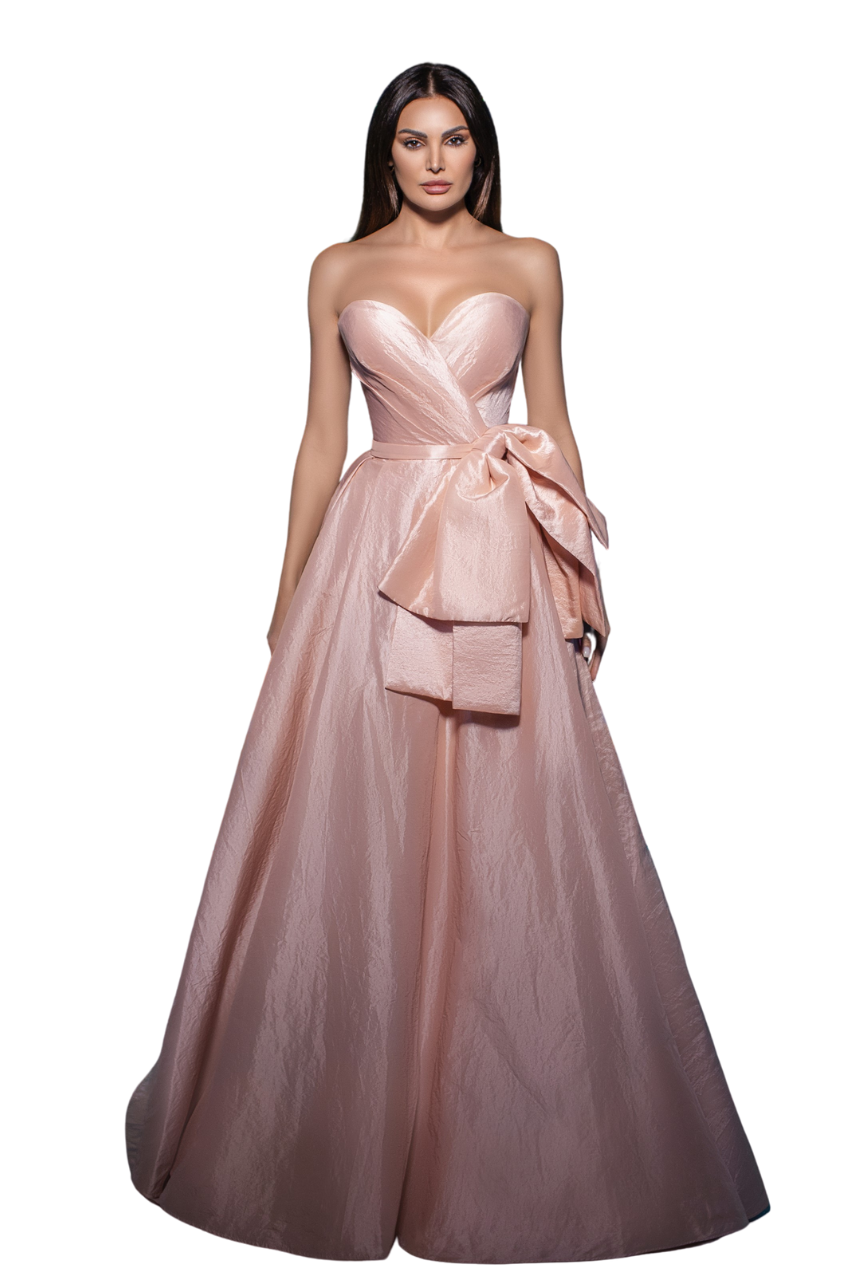 Sleeveless Taffeta Evening Gown
