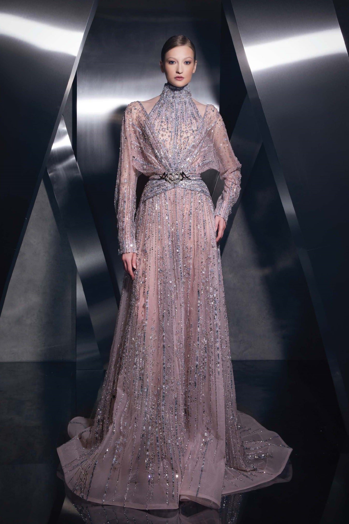 Long Sleeve Cutout Gown