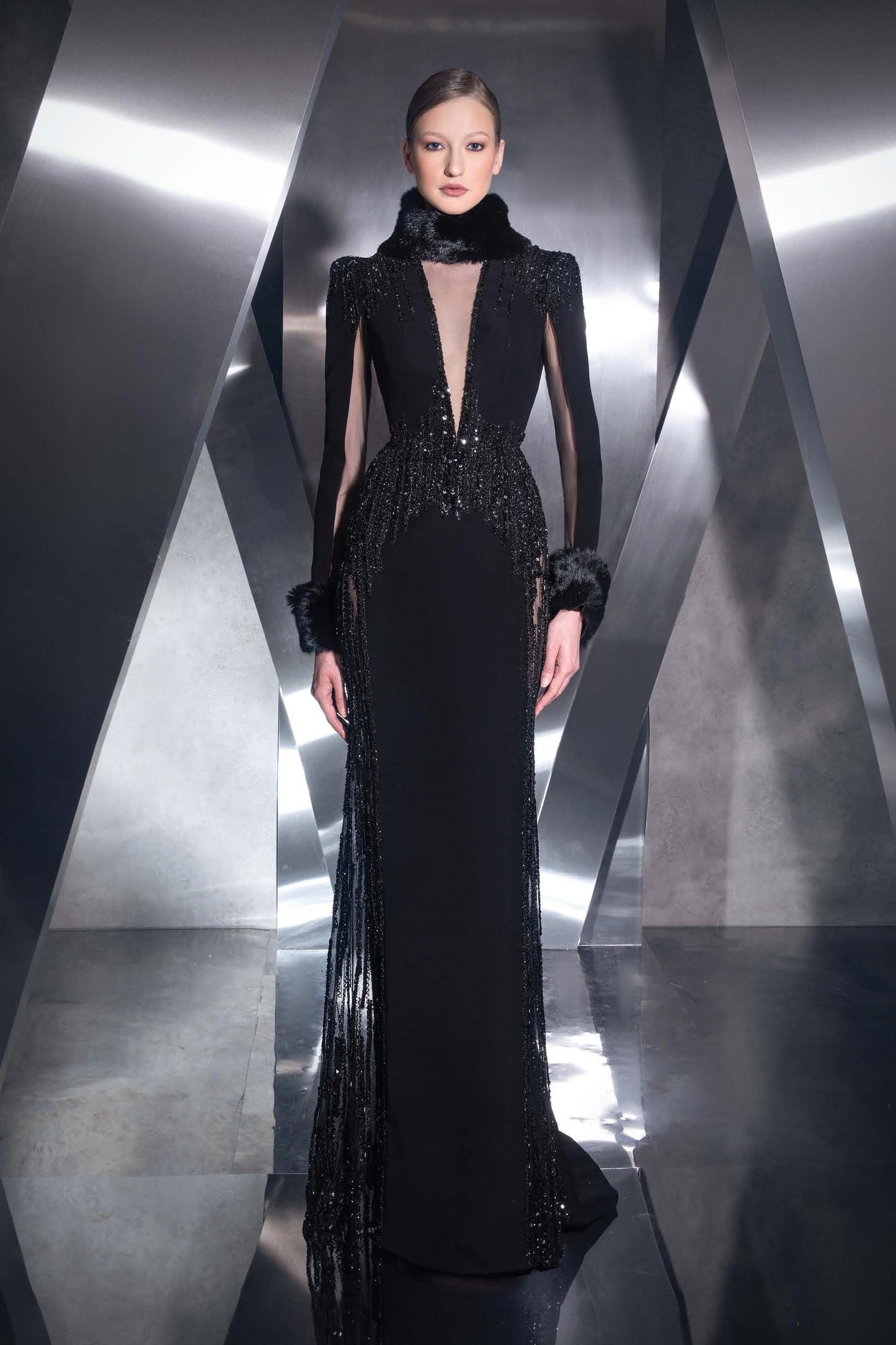 Embellished Cutout Gown