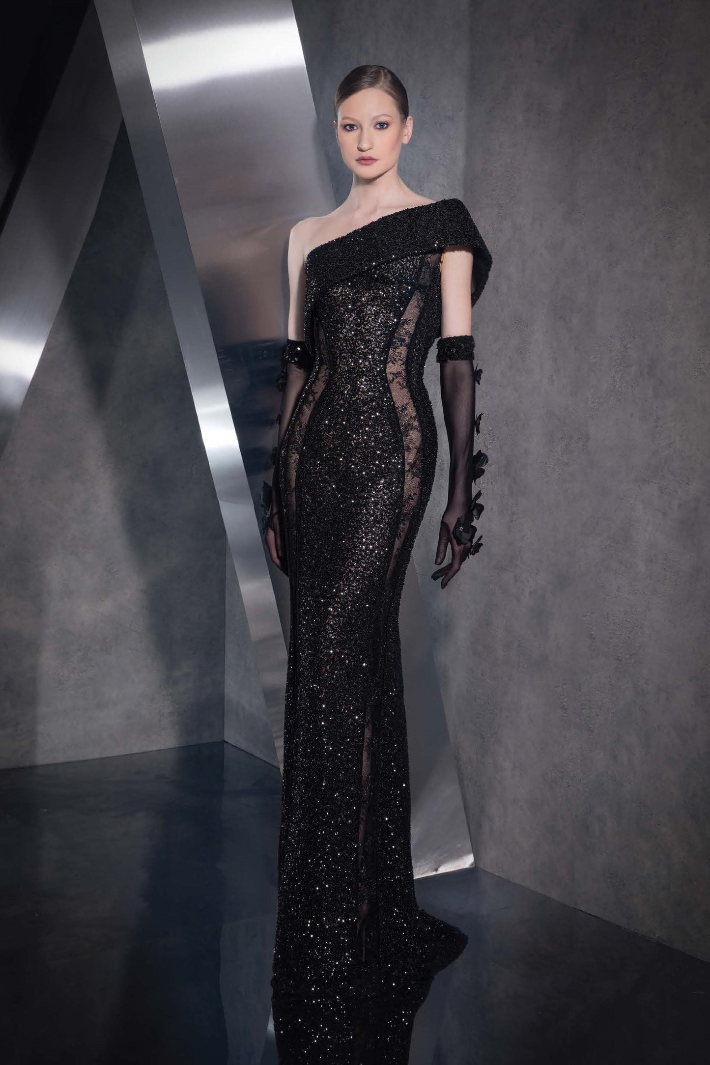 Fitted One Shoulder Gown