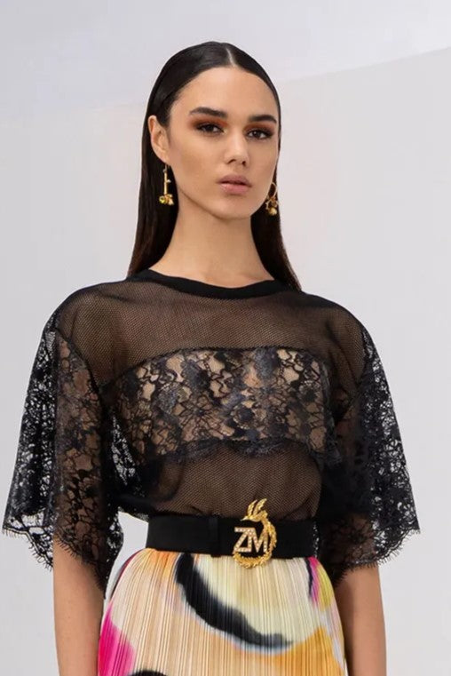 Lacquered Lace Top