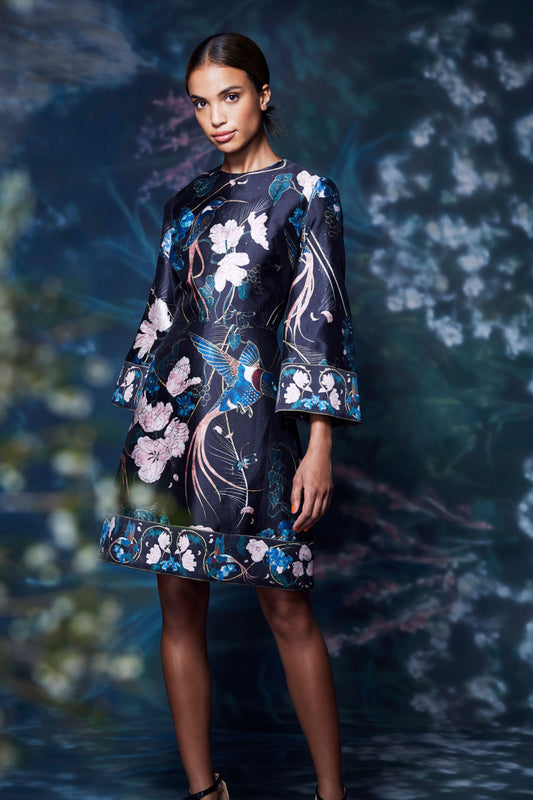 Floral ? Sleeve Mini Dress