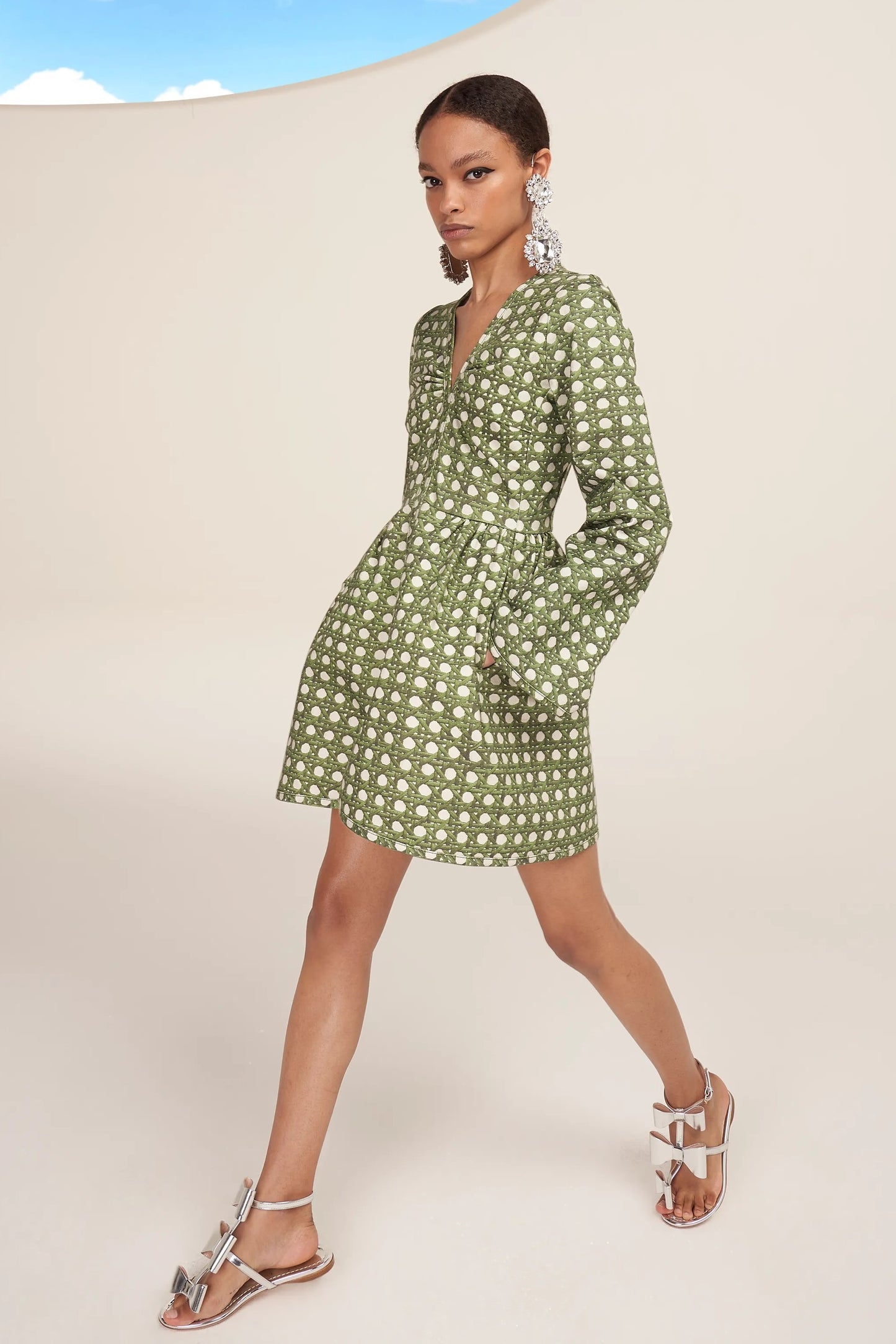 Long Sleeve Cotton Mini Dress