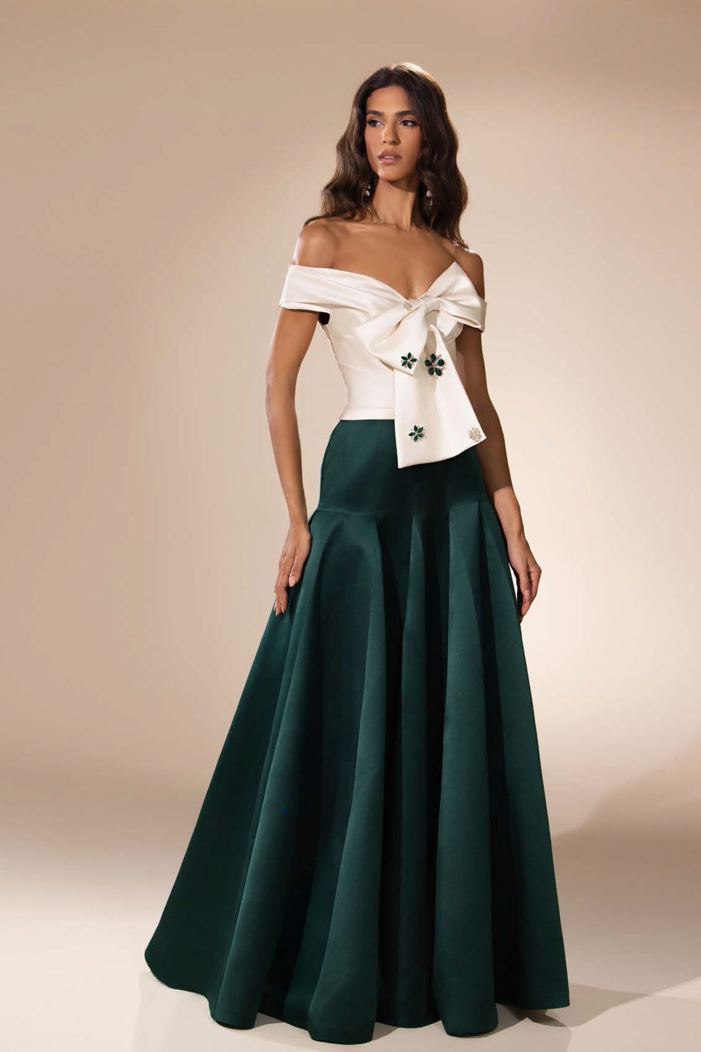 Off-Shoulder Bow Gown