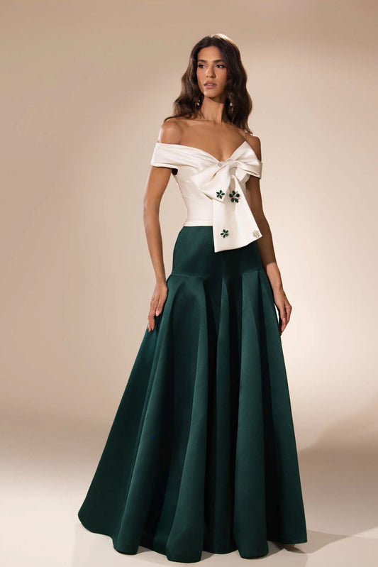 Off-Shoulder Bow Gown