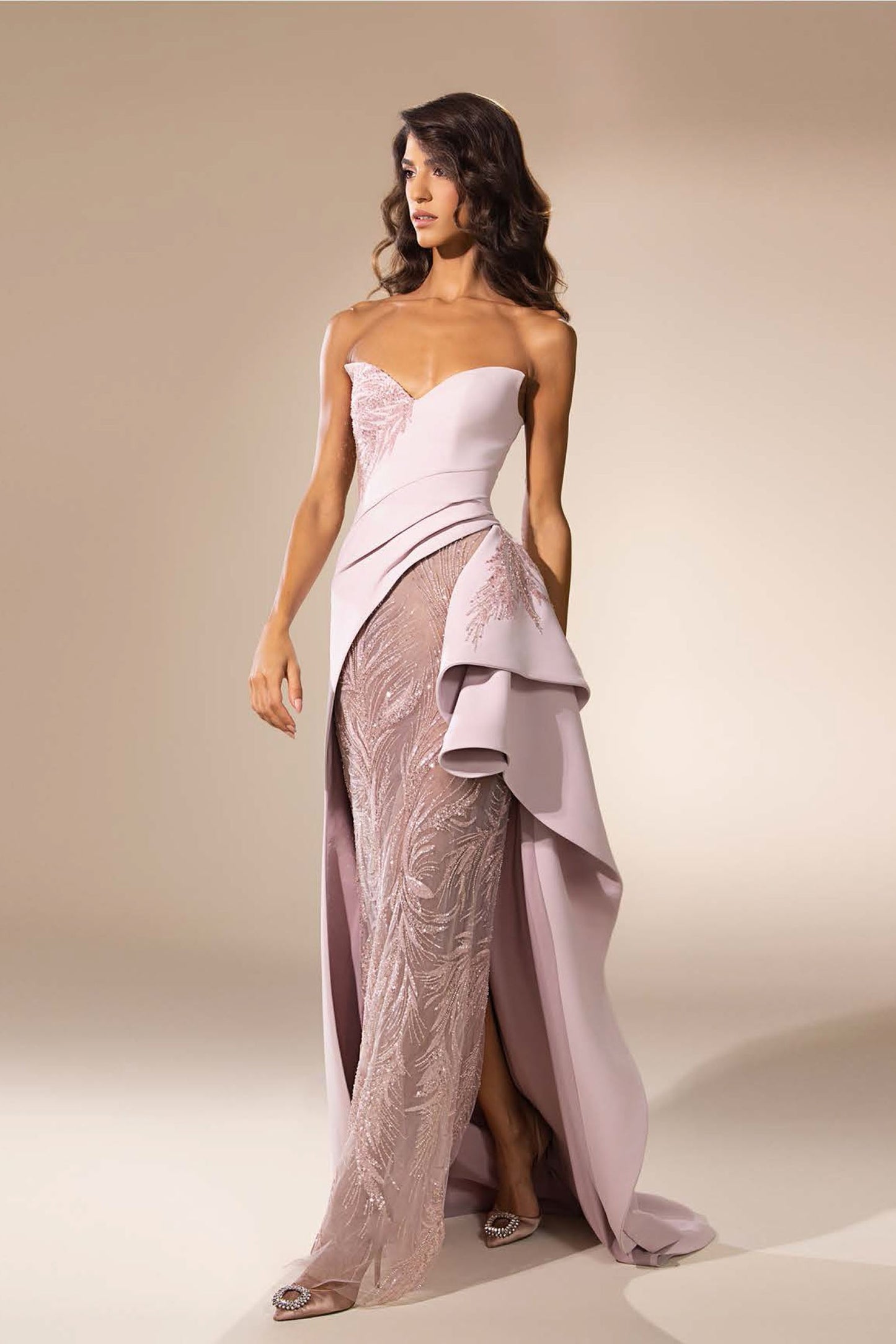 Strapless Satin Gown