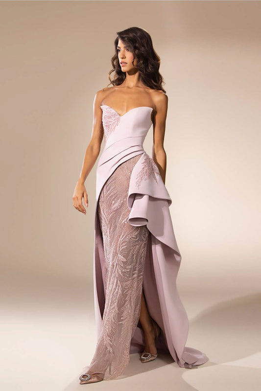 Strapless Satin Gown