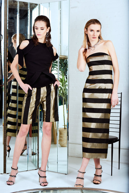 Stripe Strapless Dress