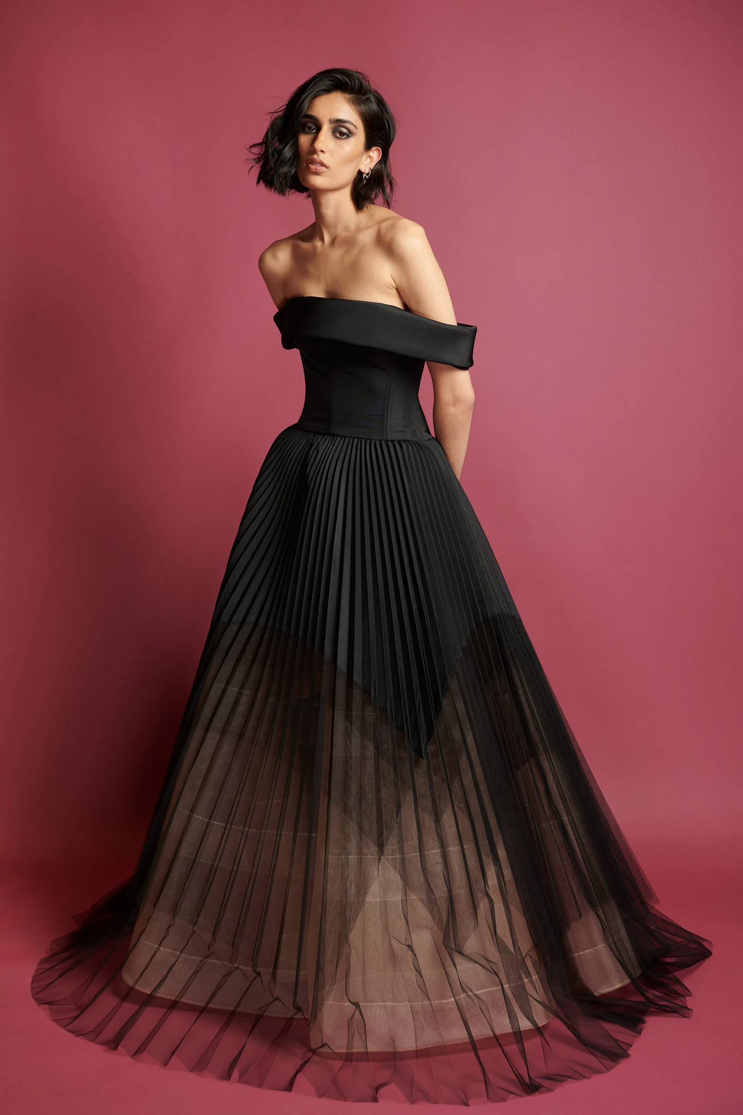 Faille and Tulle Gown