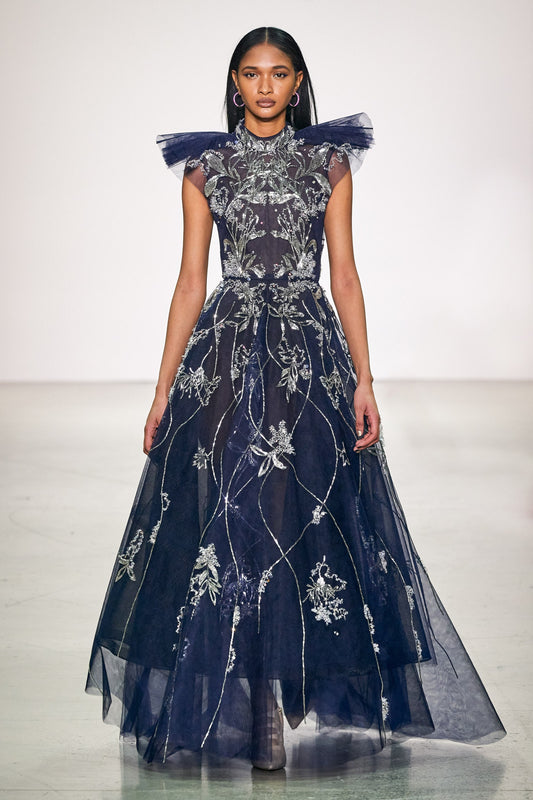 Navy Tulle Gown