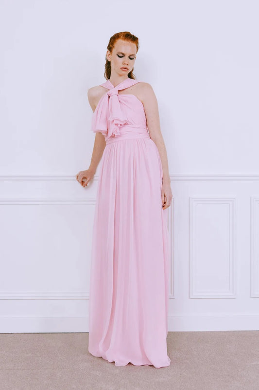 Halter Neck Georgette Gown