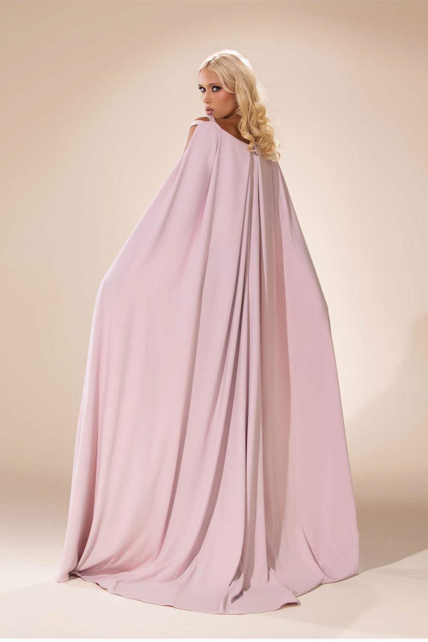 Flowing Cape Gown