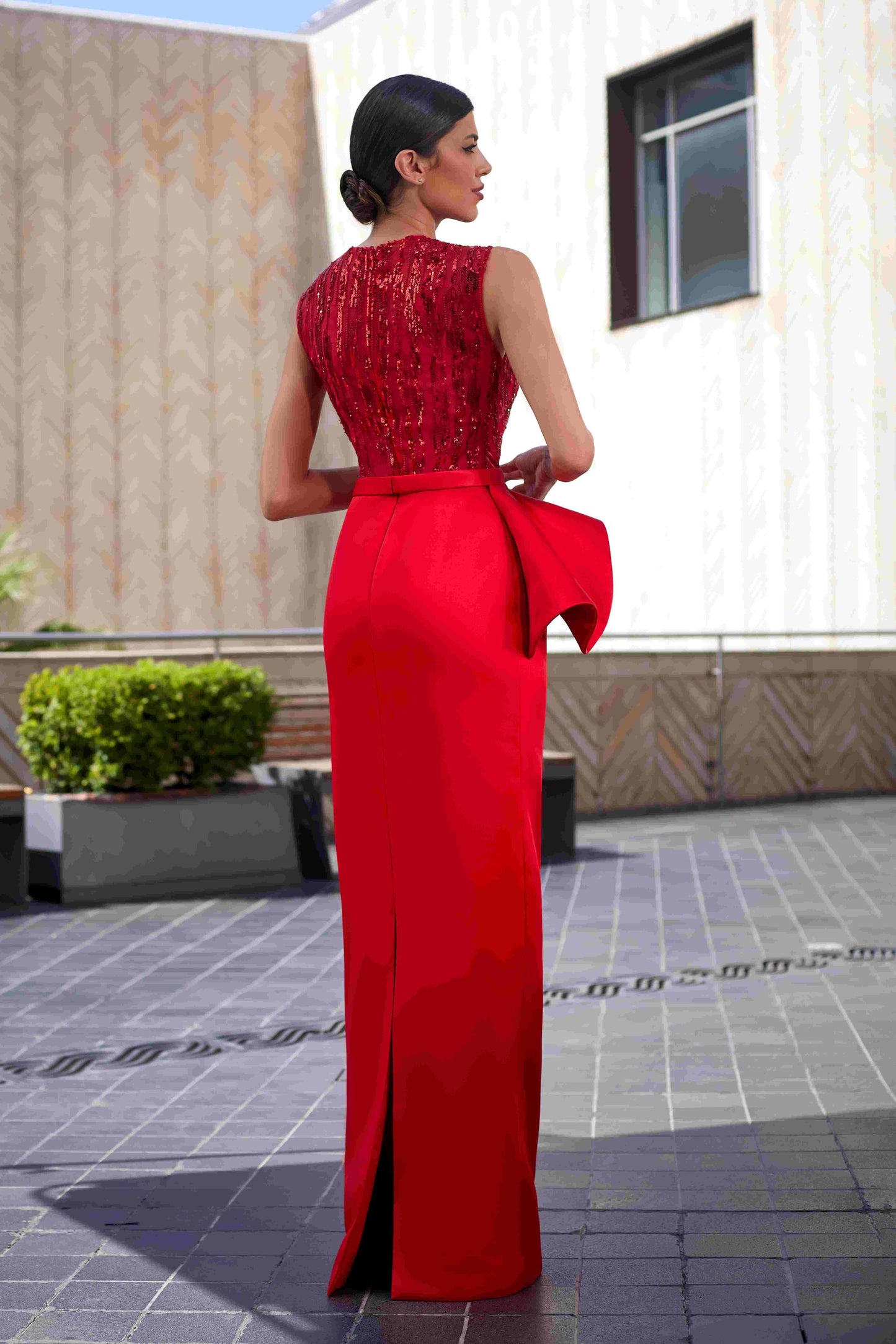 Satin Razmir & Tulle Column Gown