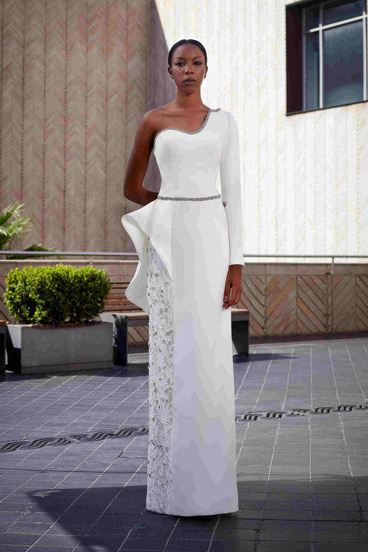 Lace Embroidery & Swarovski Gown