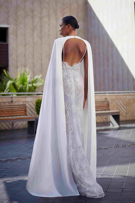 Crepe Cady & Lace Gown