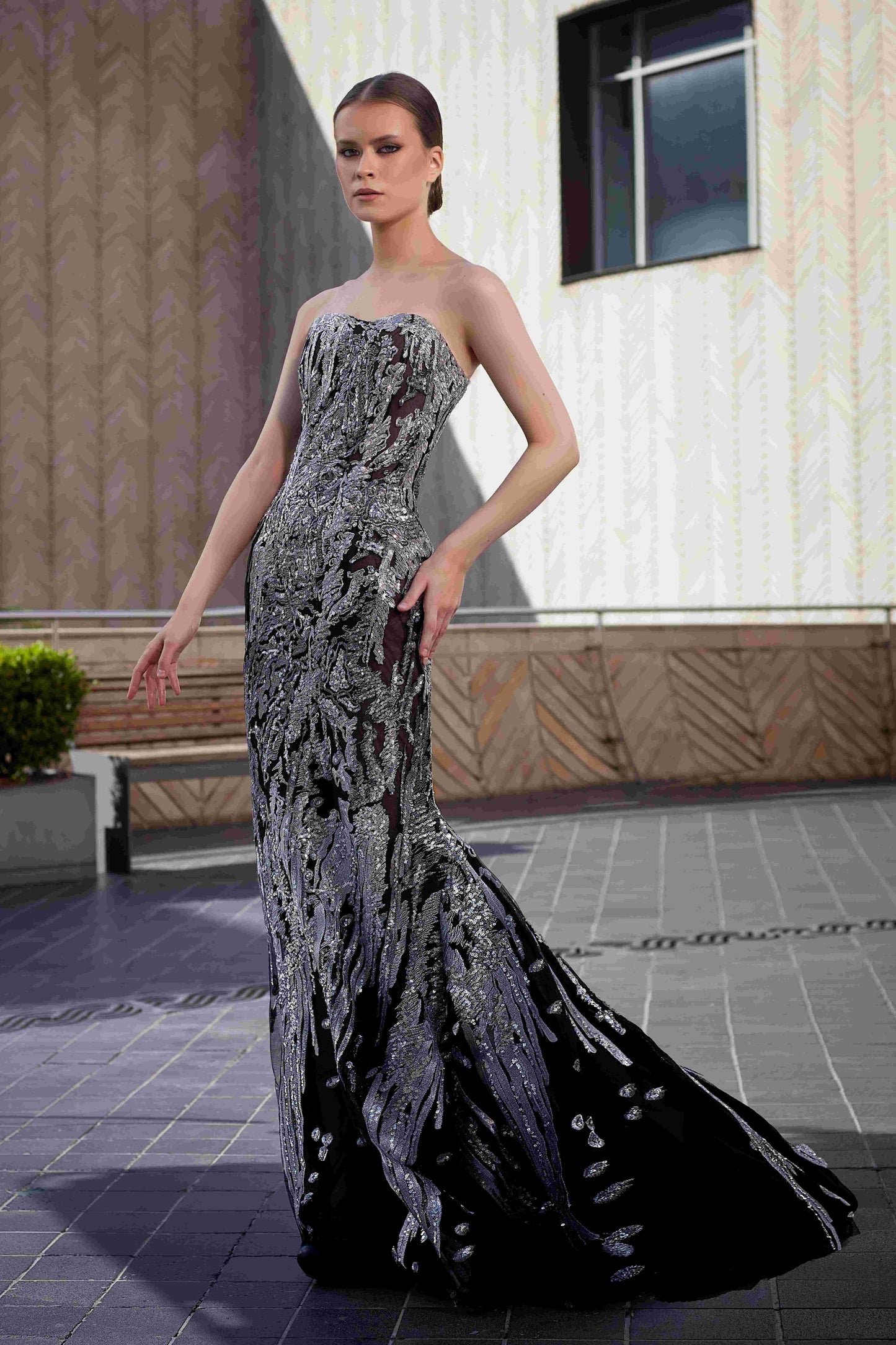 Lace Embroidery Gown