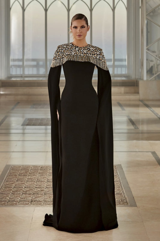 Crepe Angel Wing Gown