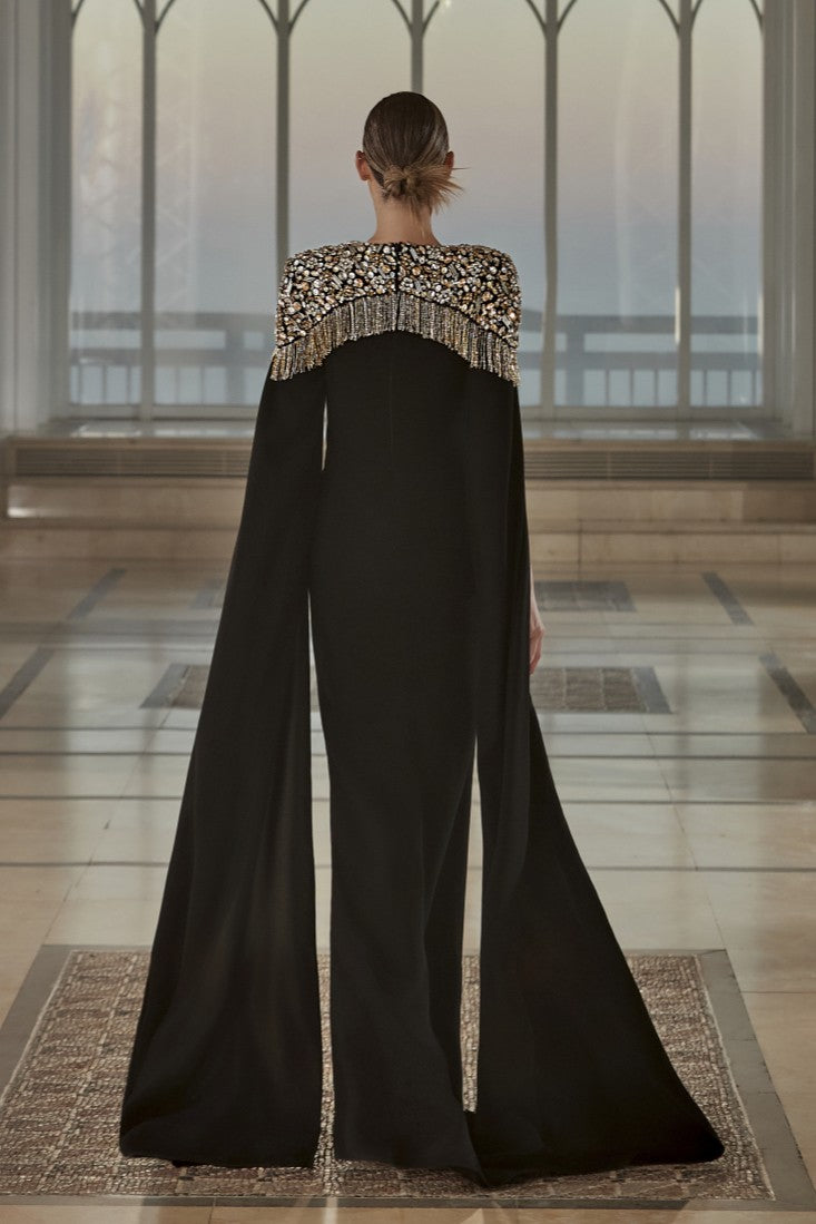 Crepe Angel Wing Gown