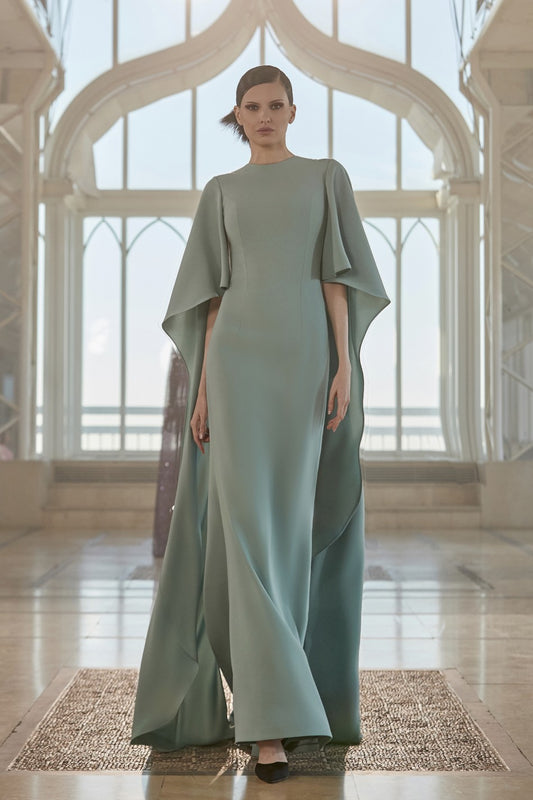 Batwing Crepe Gown