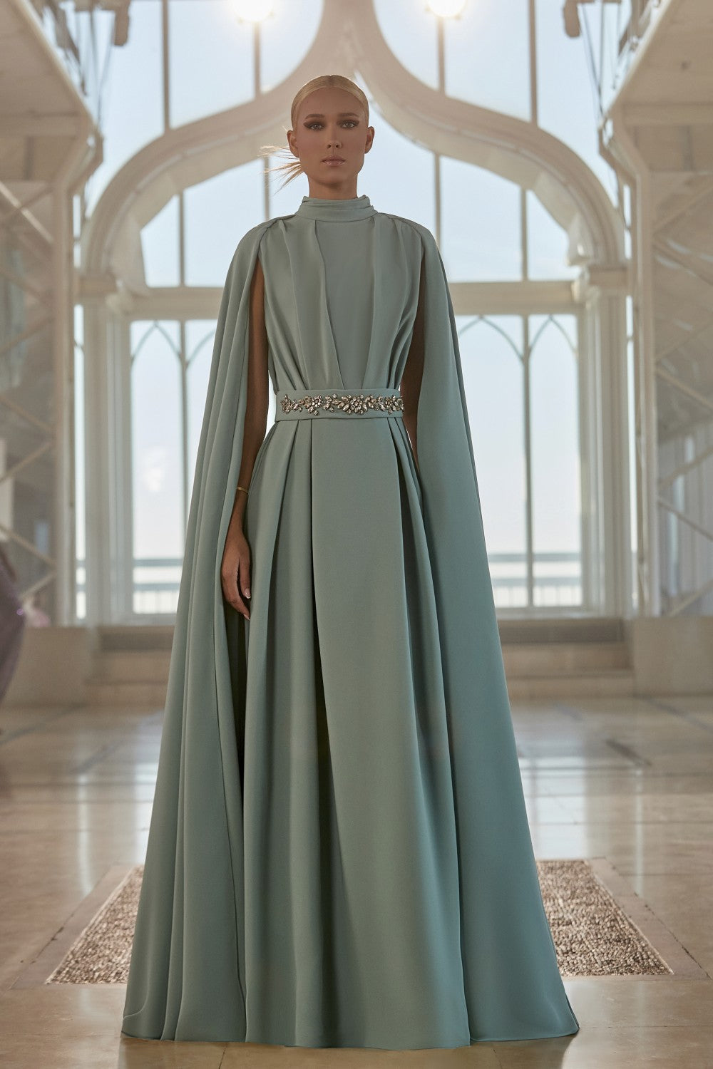 Cape Sleeve Gown