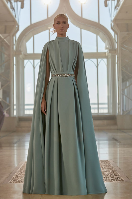 Cape Sleeve Gown