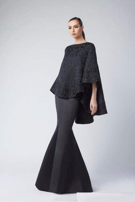 Black 2-Piece Evening Gown