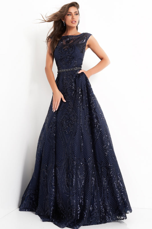 Sequin A-Line Gown