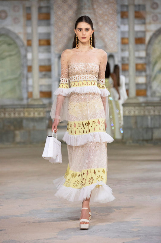 Midi Beaded Tulle Dress