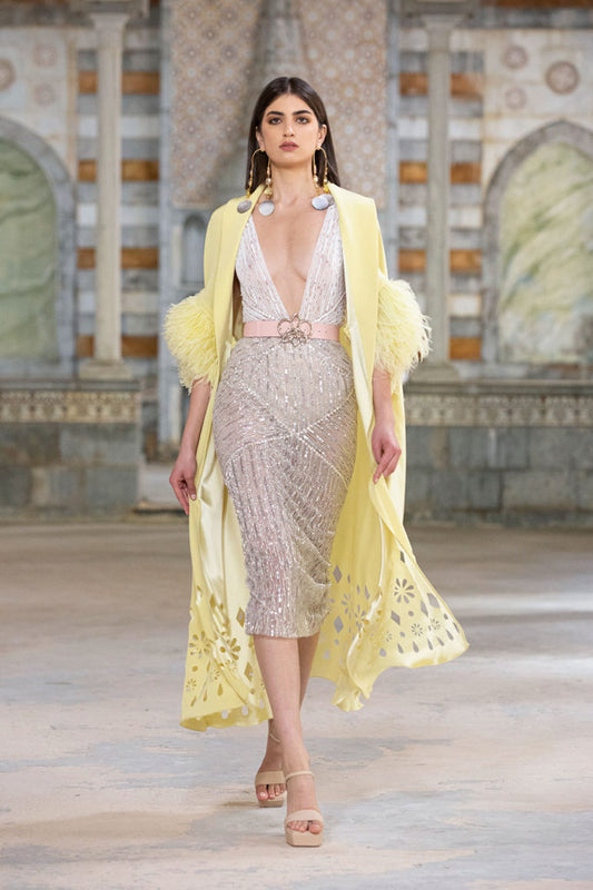 Midi Dress with Cape