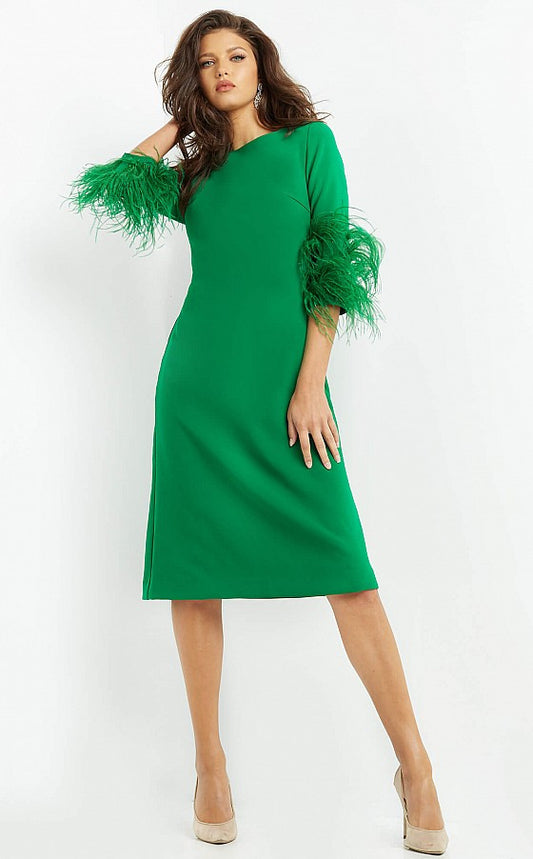 Feathered Sleeve Dress
