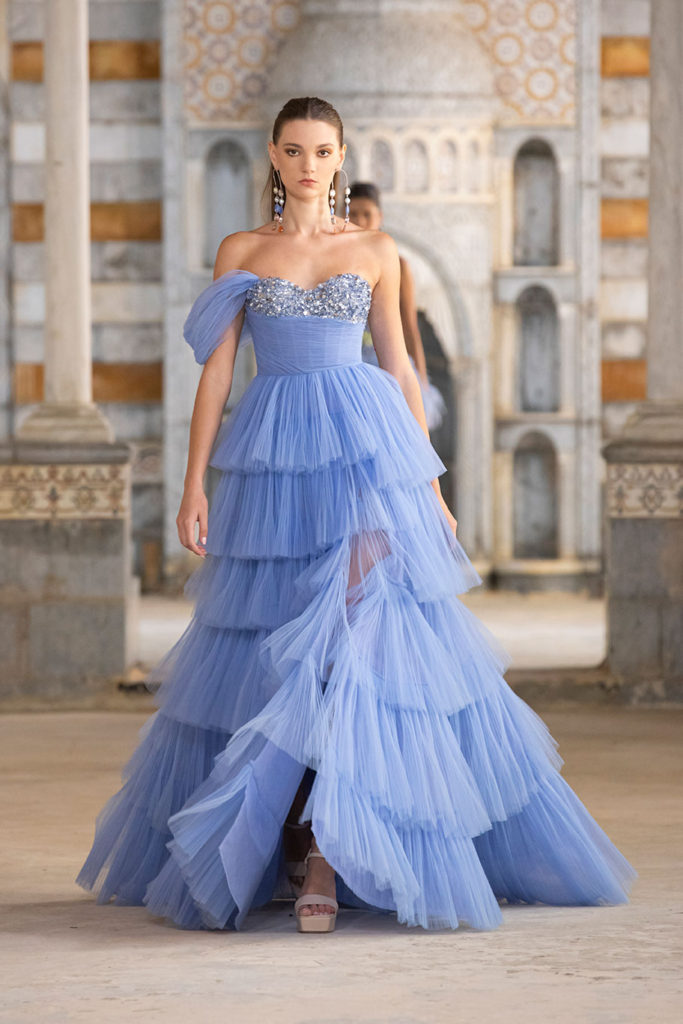 Ruffle Tulle Gown