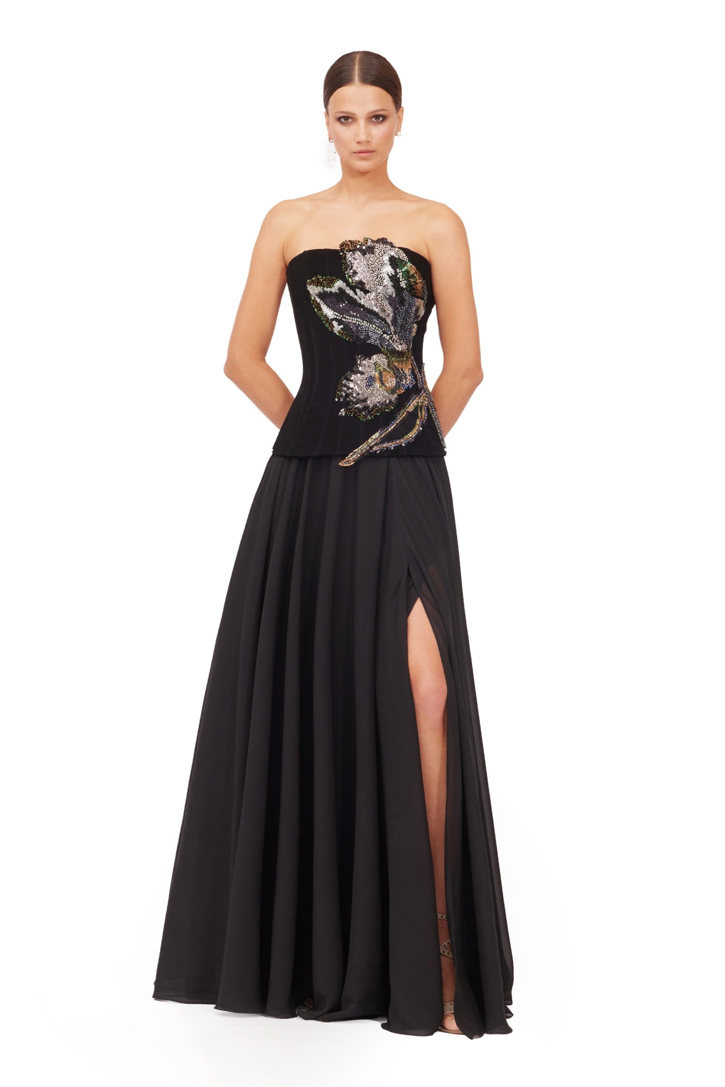 Long Chiffon Skirt with Corset