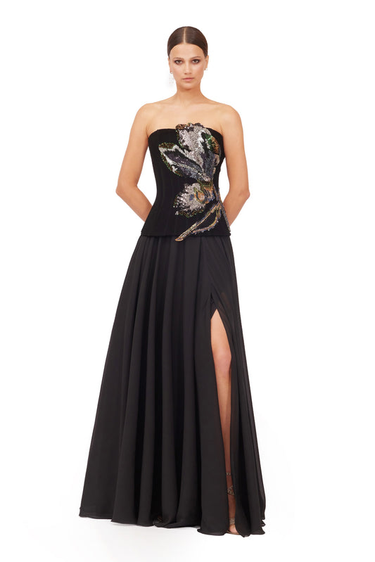 Long Chiffon Skirt with Corset