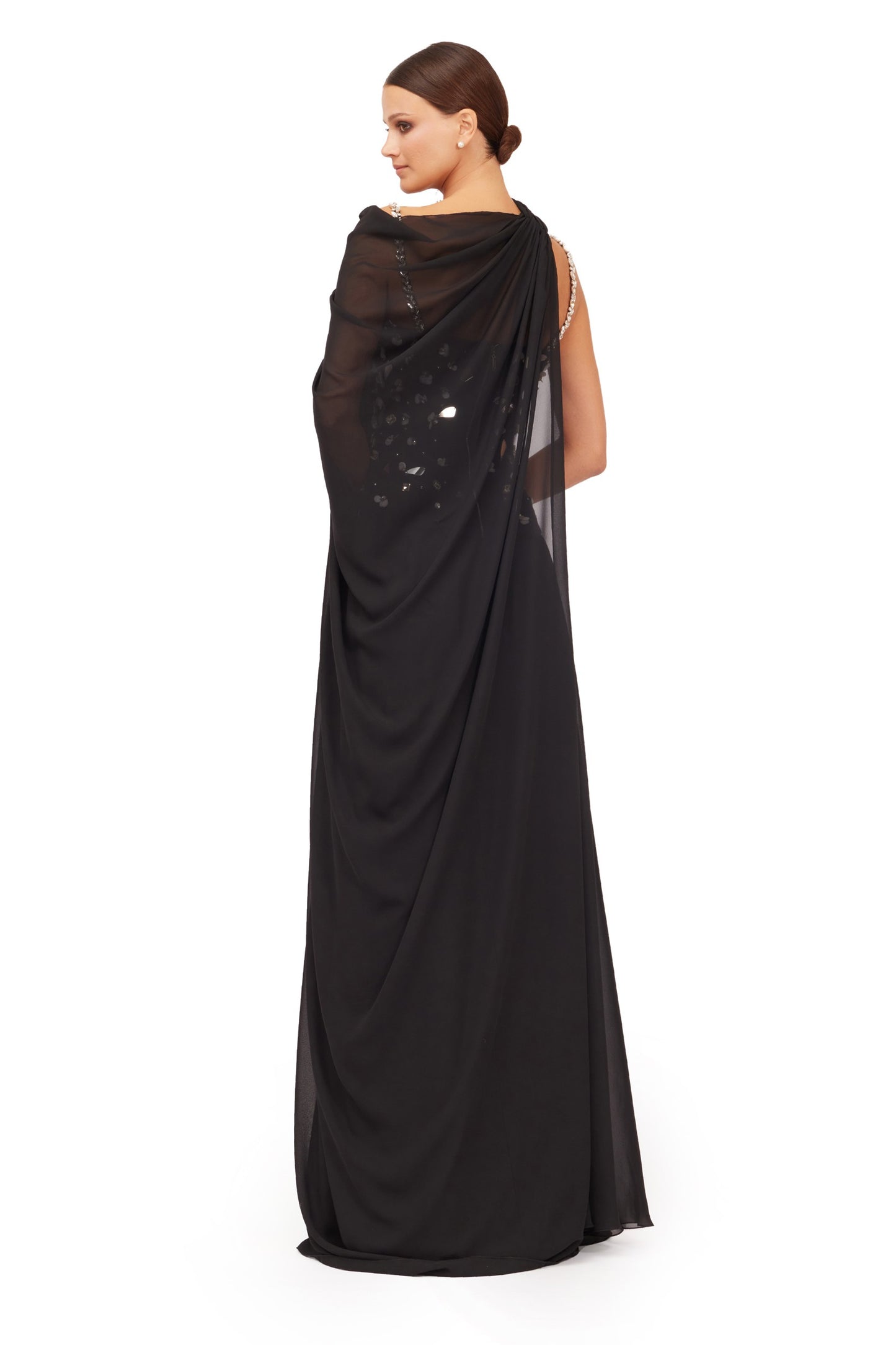 Long Chiffon Skirt with Velvet Corset