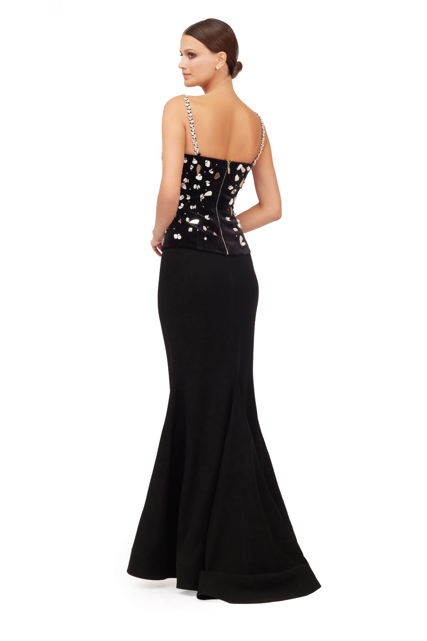 Long Mermaid Skirt with Velvet Corset