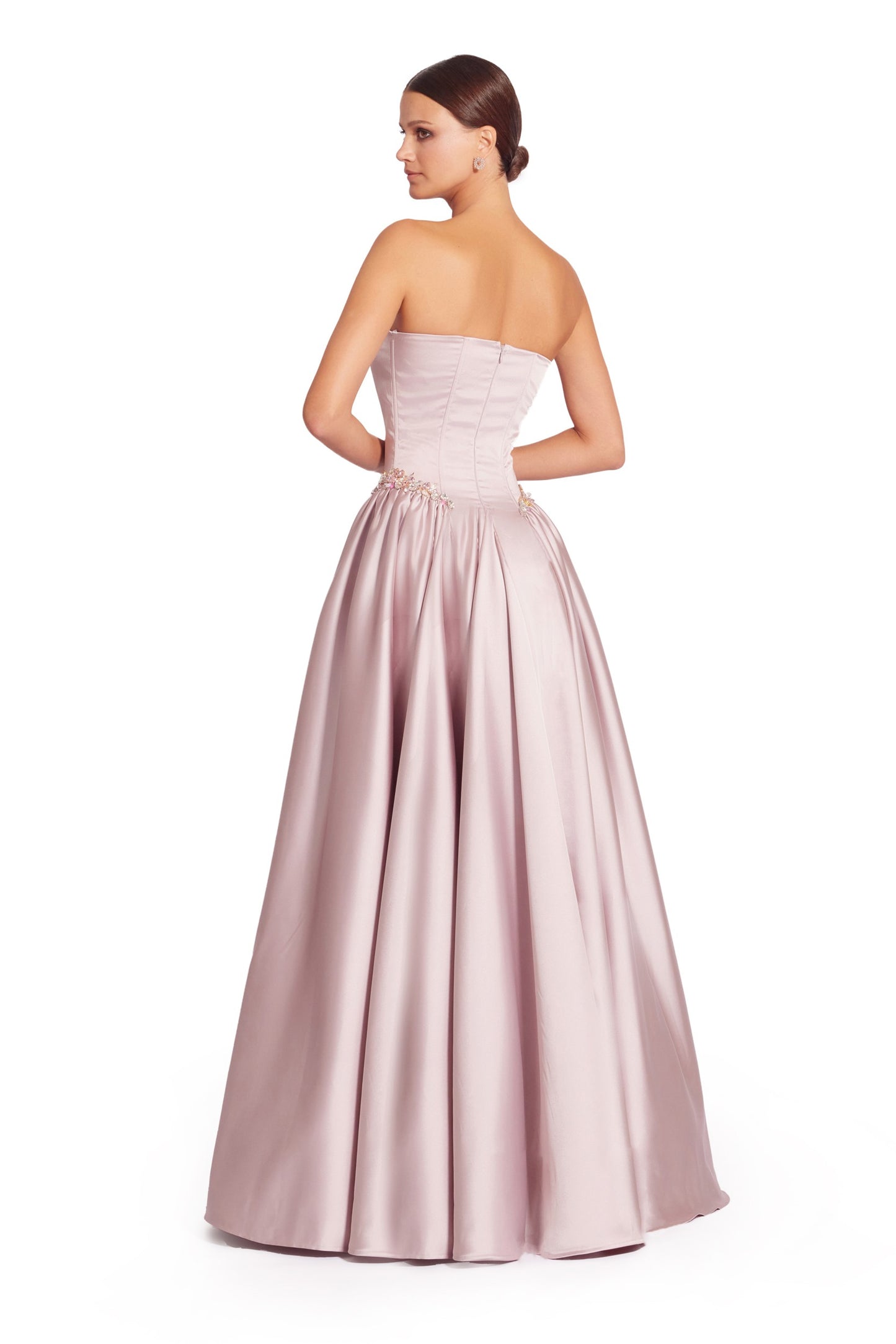 Long Satin Ball Gown