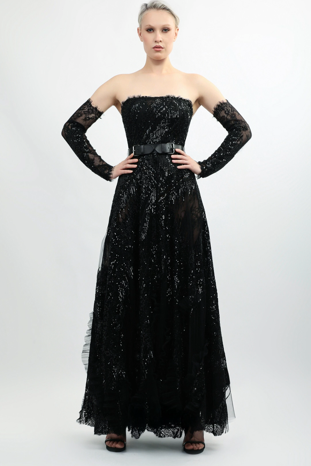 Strapless Sequin Gown