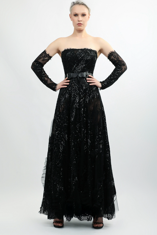 Strapless Sequin Gown