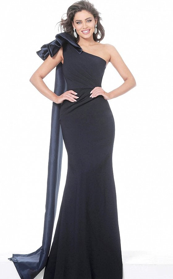 One Shoulder Ruched Waist Evening Gown