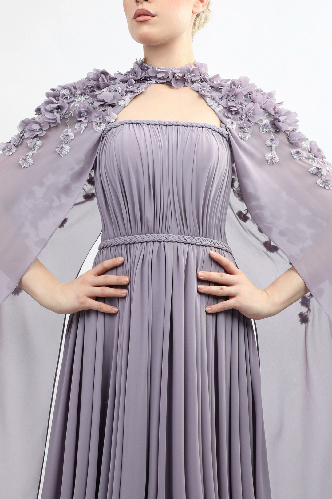 Strapless Embroidered Gown