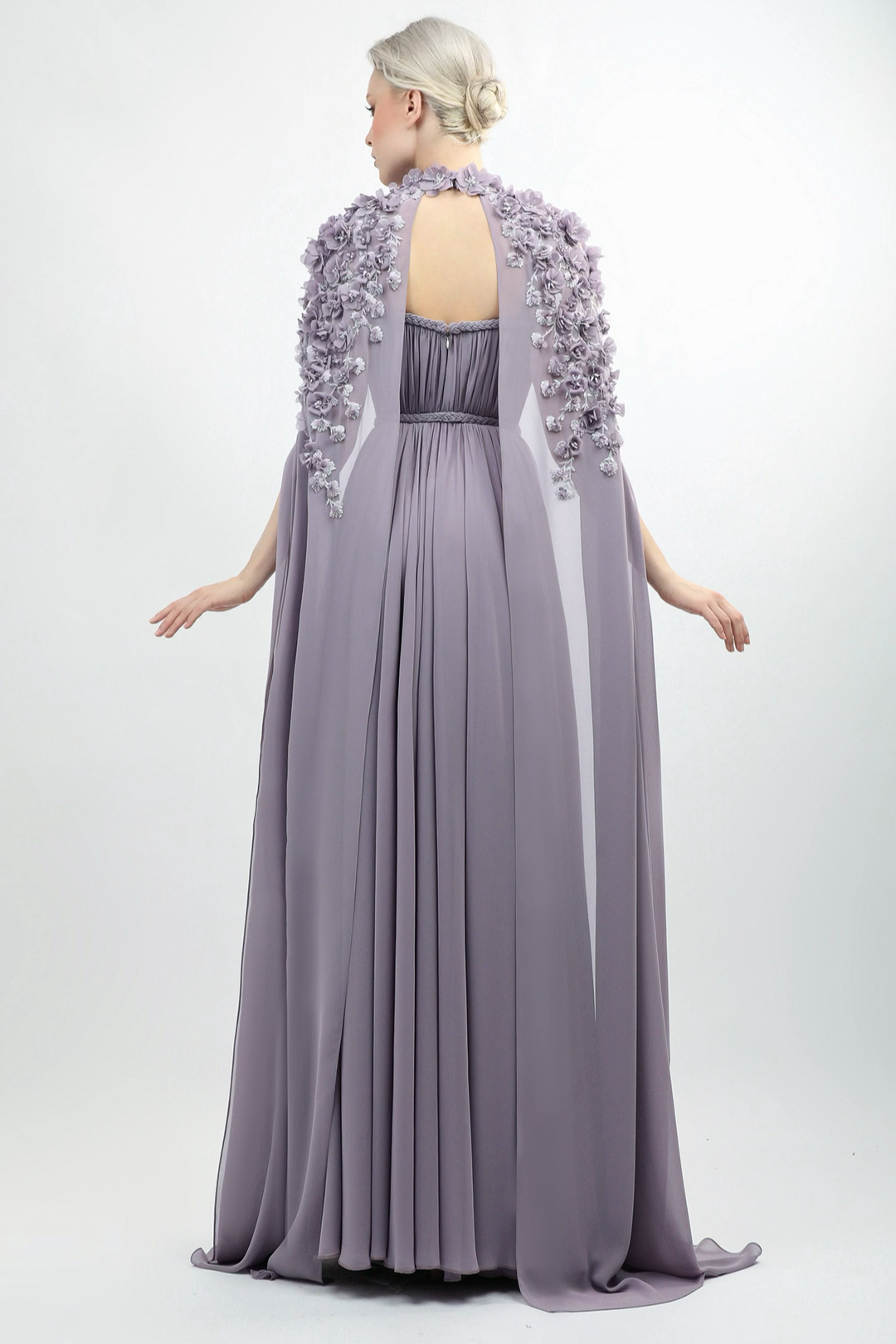 Strapless Embroidered Gown