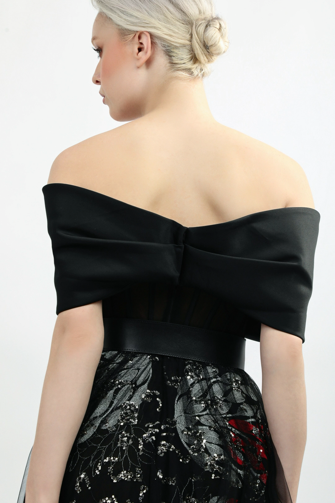 Off-Shoulder Embroidered Gown