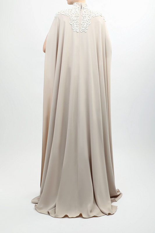 Crepe Beaded Gown