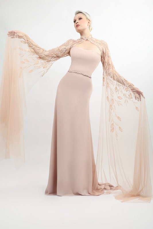 Strapless Crepe Gown
