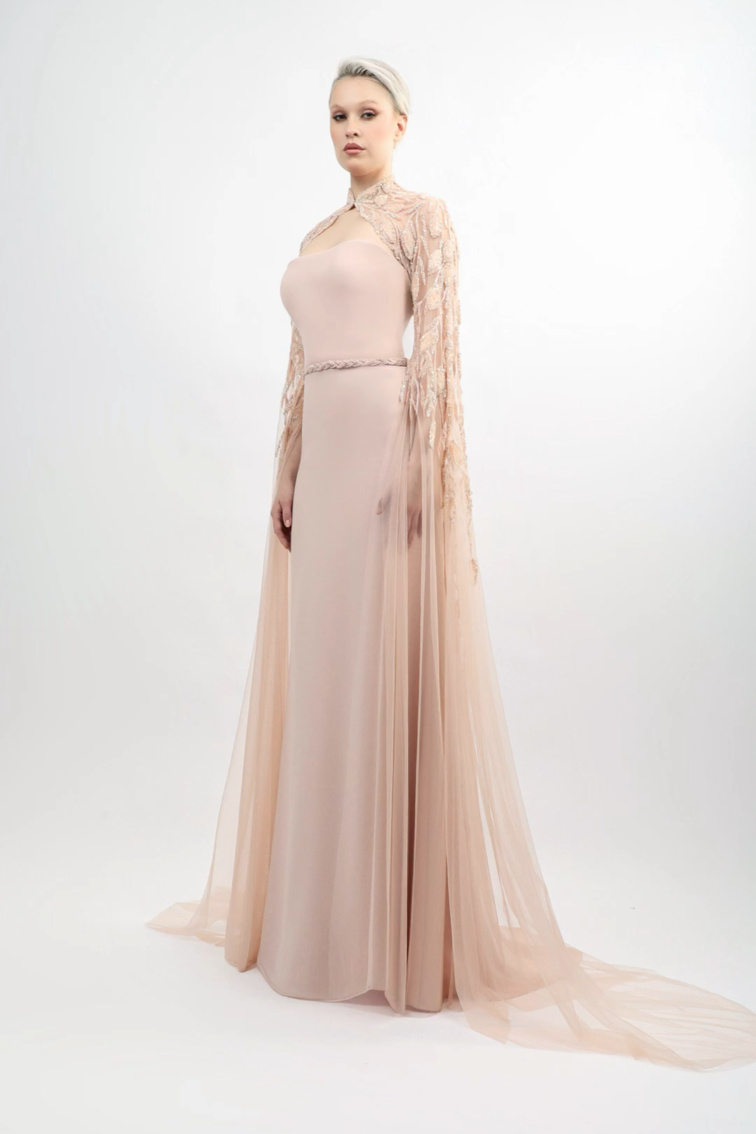 Strapless Crepe Gown