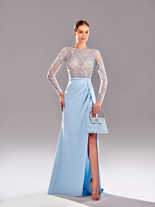 Long Sleeve Beaded Wave Dress