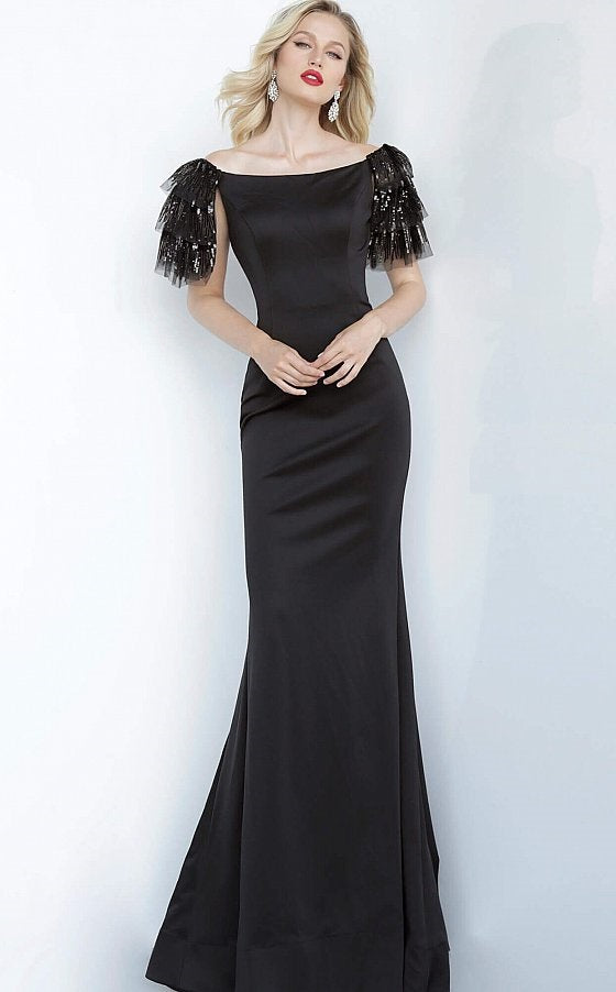 Off the Shoulder Fitted Evening Gown