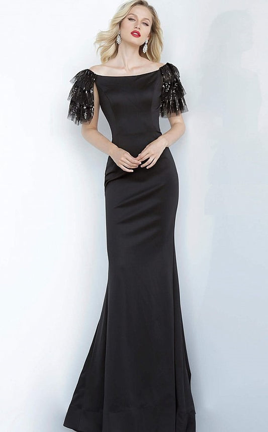Off the Shoulder Fitted Evening Gown