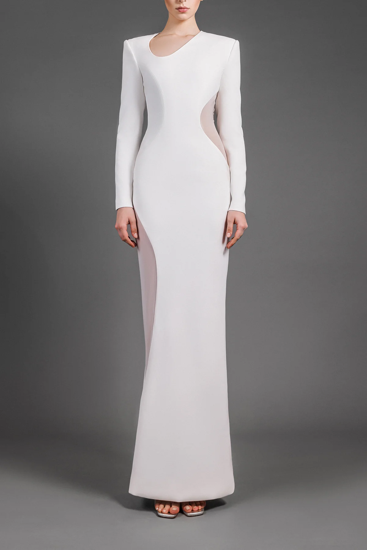Cr?pe and Tulle Gown
